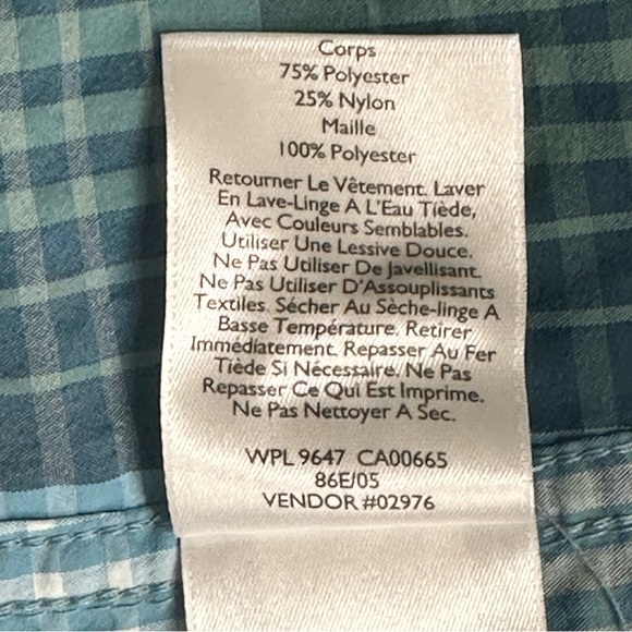 Eddie Bauer Plaid Short Sleeve Nylon Fishing Shirt Size L - Picture 7 of 9